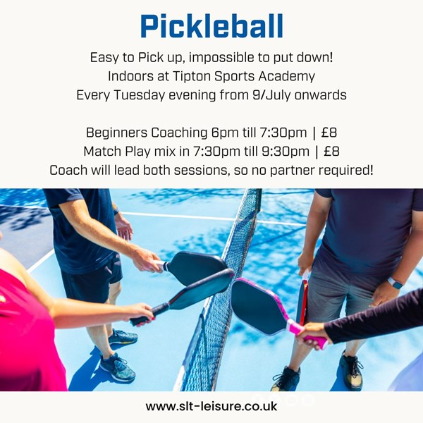 Pickleball now available at Tipton Sports Academy!